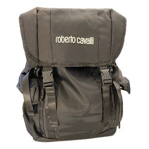 NWT! 😊 ROBERTO CAVALLI (R$325) SPORT UNISEX BLACK BACKPACK